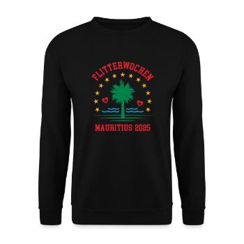 Flitterwochen Mauritius 2025 Hochzeitsreise - Unisex Pullover - Schwarz - Vorne - Alina (178cm) & Michal (187cm)
