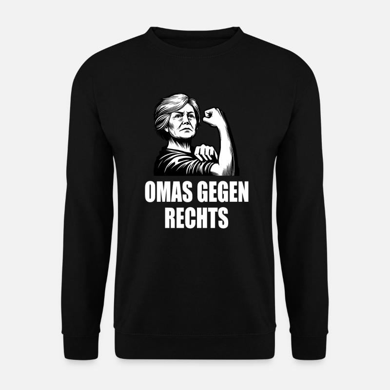 Omas gegen rechts - Unisex Pullover - Schwarz