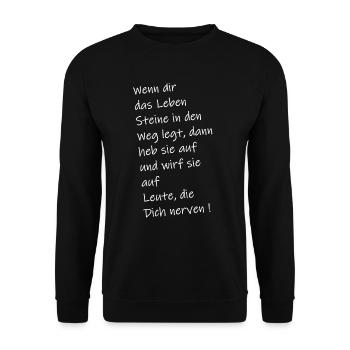 Weisheit - Unisex Pullover - Schwarz - Vorne - Alina (178cm) & Michal (187cm)