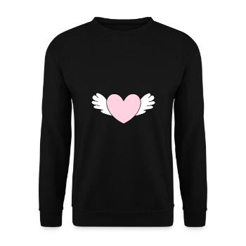 pink heart heart pink red heart pink heart pattern - Unisex Sweatshirt - black - Front - Alina (178cm) & Michal (187cm)