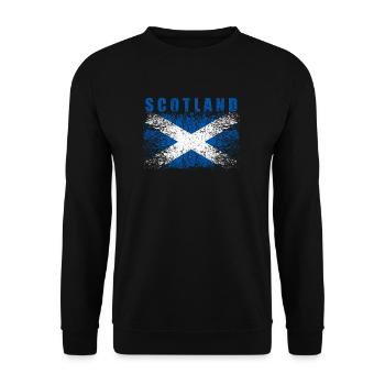 Schottland Flagge 008 AllroundDesigns - Unisex Pullover - Schwarz - Vorne - Alina (178cm) & Michal (187cm)
