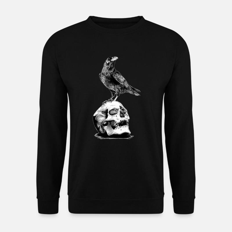 Skull with a crow - Unisex Sweatshirt - black