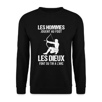 Cadeau tir à l'arc humour tir a l'arc archer - Sweat-shirt Unisexe - noir - Devant - Alina (178cm) & Michal (187cm)