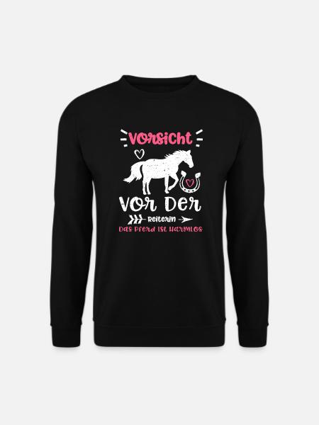 Vorsicht Vor Der Reiterin Das Pf... - Unisex Pullover - Schwarz