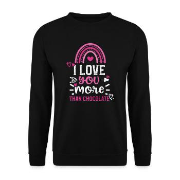 I love you more than chocolate - Unisex Sweatshirt - black - Front - Alina (178cm) & Michal (187cm)