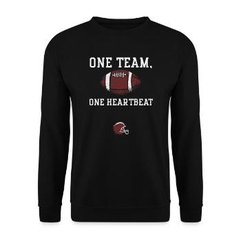 One team, one heartbeat - Football - Unisex Sweatshirt - black - Front - Alina (178cm) & Michal (187cm)