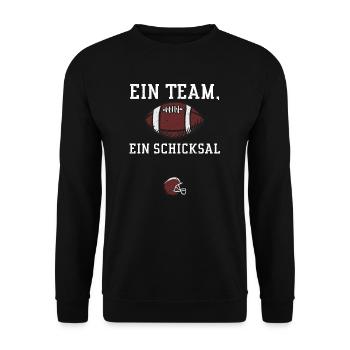 Ein Team, ein Schicksal - Football - Unisex Pullover - Schwarz - Vorne - Alina (178cm) & Michal (187cm)