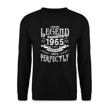 1965 Vintage Birthday Born In 1965 - Unisex Sweatshirt - black - Front - Alina (178cm) & Michal (187cm)