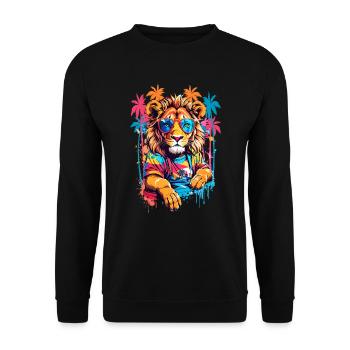 Cool Lion - Unisex Sweatshirt - black - Front - Alina (178cm) & Michal (187cm)