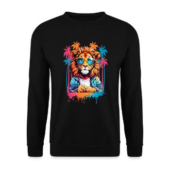 Cool Lion - Unisex Sweatshirt - black - Front - Alina (178cm) & Michal (187cm)