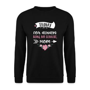 Merci d’être toujours mon comfo... - Sweat-shirt Unisexe - noir - Devant - Alina (178cm) & Michal (187cm)