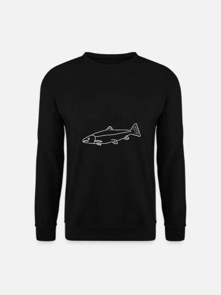 Salmon lineart - Unisex Sweatshirt - black