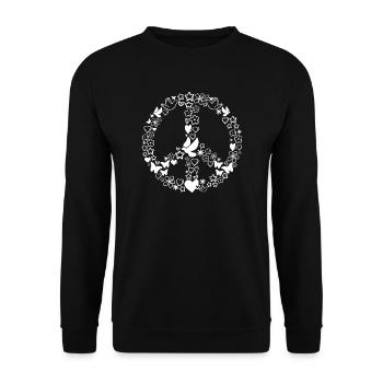 Signe de la paix rétro des années 70 signe de la paix - Sweat-shirt Unisexe - noir - Devant - Alina (178cm) & Michal (187cm)