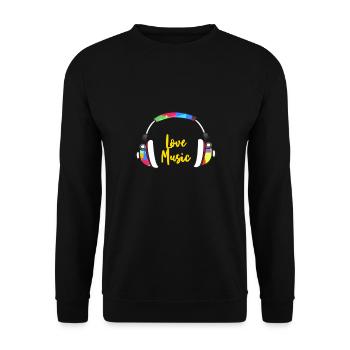 Love Music - Unisex Pullover - Schwarz - Vorne - Alina (178cm) & Michal (187cm)