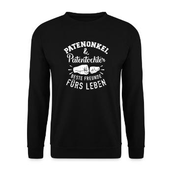 Patenonkel - Unisex Pullover - Schwarz - Vorne - Alina (178cm) & Michal (187cm)