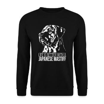 LA VIE DU DOGUE JAPONAIS est meilleure Hundespruch Hunde - Sweat-shirt Unisexe - noir - Devant - Alina (178cm) & Michal (187cm)