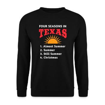 Texas Hot Weather Design für stolze Texaner - Unisex Pullover - Schwarz - Vorne - Alina (178cm) & Michal (187cm)