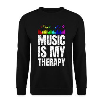 La musique est ma thérapie Musicien Mélomanes - Sweat-shirt Unisexe - noir - Devant - Alina (178cm) & Michal (187cm)