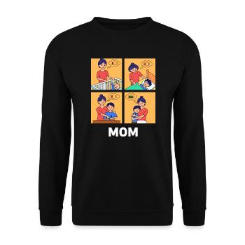 Muttertag Cartoon Design - Unisex Pullover - Schwarz - Vorne - Alina (178cm) & Michal (187cm)