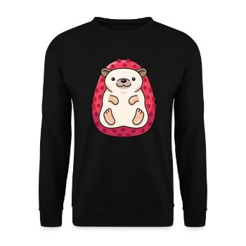 Hedgehog lychee design for hedgehog lovers - Unisex Sweatshirt - black - Front - Alina (178cm) & Michal (187cm)