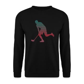 Floorball Innebandy pixelisé Salibandy Floorball - Sweat-shirt Unisexe - noir - Devant - Alina (178cm) & Michal (187cm)