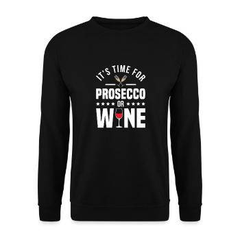 Prosecco - Wine - Red Wine - - Gift - Unisex Sweatshirt - black - Front - Alina (178cm) & Michal (187cm)