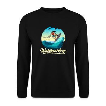 Wakeboard wakeboarding wakeboarder gift - Unisex Sweatshirt - black - Front - Alina (178cm) & Michal (187cm)