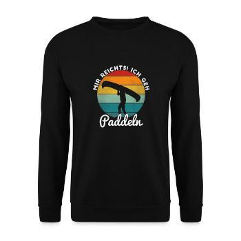 Paddeln Kanu Kayak fahren Wassersport Kanute - Unisex Pullover - Schwarz - Vorne - Alina (178cm) & Michal (187cm)