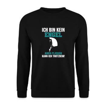 Fallschirm Fallschirmspringer Gleitschirm Geschenk - Unisex Pullover - Schwarz - Vorne - Alina (178cm) & Michal (187cm)