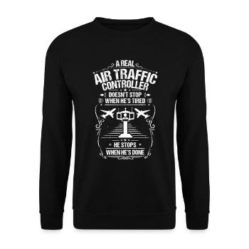 Air traffic controller air traffic controller gift - Unisex Sweatshirt - black - Front - Alina (178cm) & Michal (187cm)