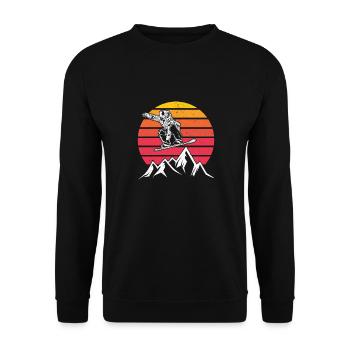 Snowboarden Snowboard Ski Retro Geschenk - Unisex Pullover - Schwarz - Vorne - Alina (178cm) & Michal (187cm)