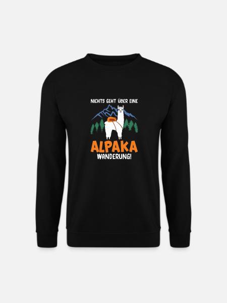 Alpaka wanderung Lama Geschenk - Unisex Pullover - Schwarz