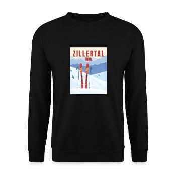 Zillertal Tirol Austria - Snowboard Retro Gift - Unisex Sweatshirt - black - Front - Alina (178cm) & Michal (187cm)