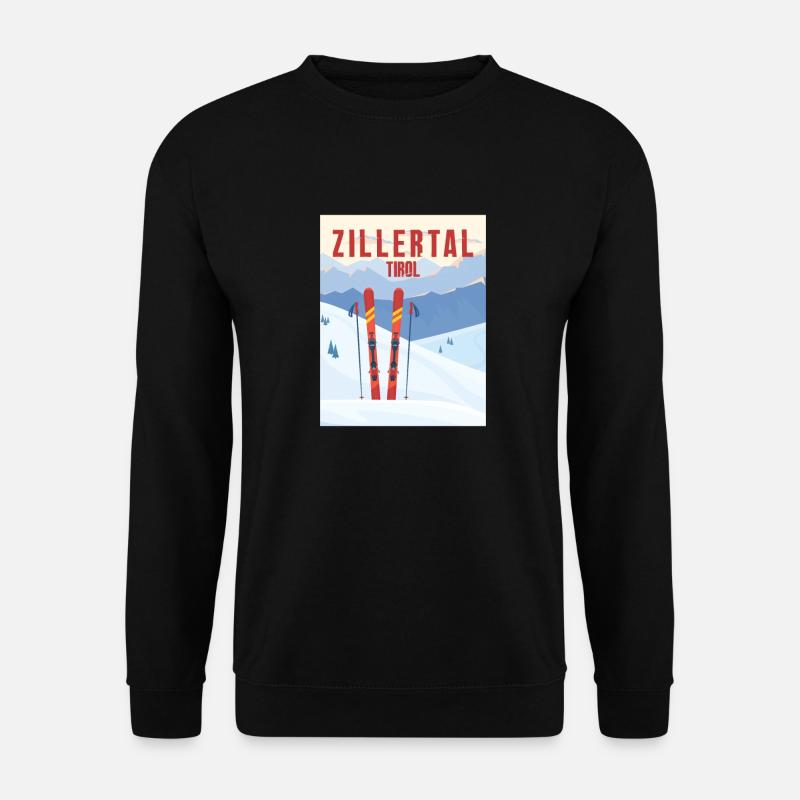 Zillertal Tirol Austria - Snowboard Retro Geschenk - Unisex Pullover - Schwarz