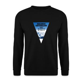 Saalbach Austria - Snowboard Retro Geschenk - Unisex Pullover - Schwarz - Vorne - Alina (178cm) & Michal (187cm)