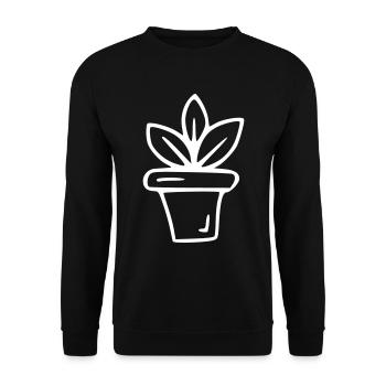 Plant drawing nature sketch white - Unisex Sweatshirt - black - Front - Alina (178cm) & Michal (187cm)