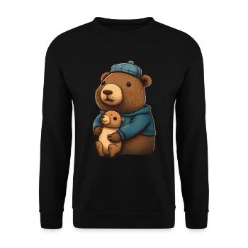 Câlins Capybara - Sweat-shirt Unisexe - noir - Devant - Alina (178cm) & Michal (187cm)