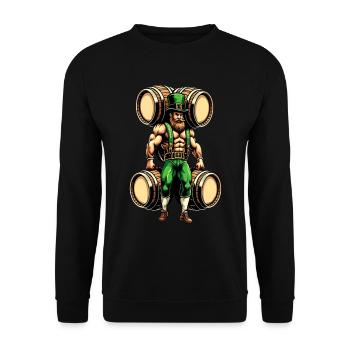Strong Leprechaun (Irish Leprechaun) - Unisex Sweatshirt - black - Front - Alina (178cm) & Michal (187cm)