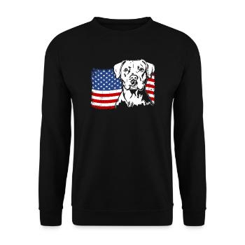 Dogue Argentin US Amérique Drapeau Chiens Wilsigns - Sweat-shirt Unisexe - noir - Devant - Alina (178cm) & Michal (187cm)