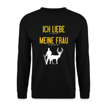 JD - Jäger Shirts - Ich liebe es wenn mich meine - Unisex Pullover - Schwarz - Vorne - Alina (178cm) & Michal (187cm)