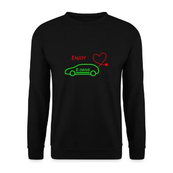 Enjoy e-drive - Mobilité électrique - Voitures électriques - Sweat-shirt Unisexe - noir - Devant - Alina (178cm) & Michal (187cm)