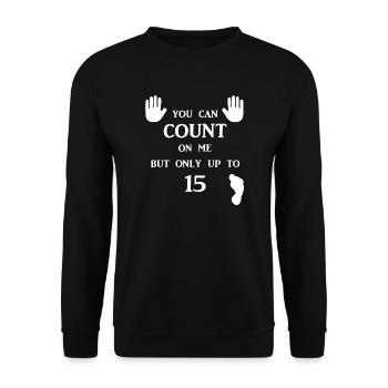You can count on me but only - funny amputees - Unisex Sweatshirt - black - Front - Alina (178cm) & Michal (187cm)