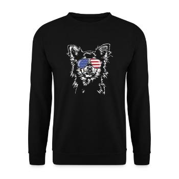 CHIHUAHUA America Flag Lunettes de soleil Chien Wilsigns - Sweat-shirt Unisexe - noir - Devant - Alina (178cm) & Michal (187cm)