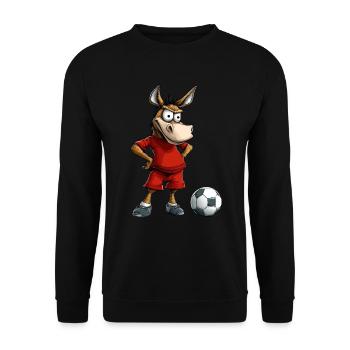 Footballer Donkey - Unisex Sweatshirt - black - Front - Alina (178cm) & Michal (187cm)