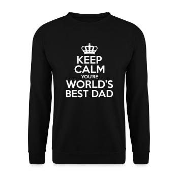 Keep Calm World's Best Dad - vatertag - Unisex Pullover - Schwarz - Vorne - Alina (178cm) & Michal (187cm)