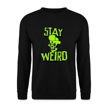 Stay Weird Crazy Gangster Skull Skull Freak - Unisex Sweatshirt - black - Front - Alina (178cm) & Michal (187cm)
