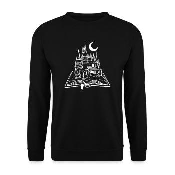 Lock in book Idée cadeau blanc - Sweat-shirt Unisexe - noir - Devant - Alina (178cm) & Michal (187cm)