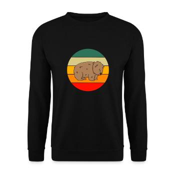 Australie Animal Gift Retro Cute Wombat - Sweat-shirt Unisexe - noir - Devant - Alina (178cm) & Michal (187cm)