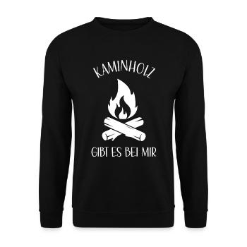 Brennholz Kaminholzverkauf Brennholtverkauf - Unisex Pullover - Schwarz - Vorne - Alina (178cm) & Michal (187cm)