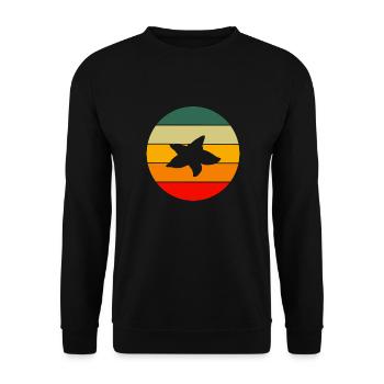 Ocean Animal Sea Animal Gift Retro Starfish - Unisex Sweatshirt - black - Front - Alina (178cm) & Michal (187cm)